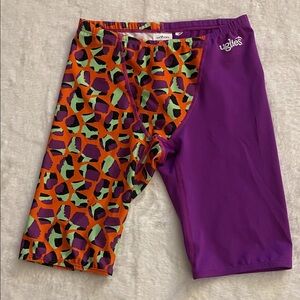 Dolfin Uglies Boys Colorblock Purple & Orange Swim Jammer  SZ 30